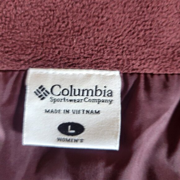 Columbia Sportwear Womens Size Large Full Zip Vest Stand Collar Pockets Maroon - Picture 7 of 8